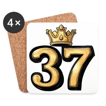 37 Number Krone - Coasters (set of 4) - white - Front