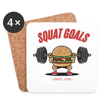 Burger squat – Objectifs de squat depuis 1994 - Dessous de verre (lot de 4) - blanc - Devant