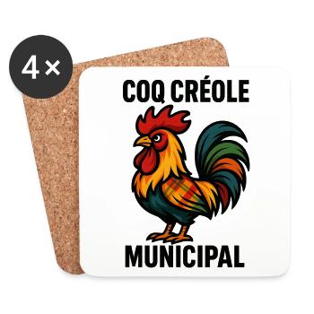 Coq Creole Municipal - Dessous de verre (lot de 4) - blanc - Devant