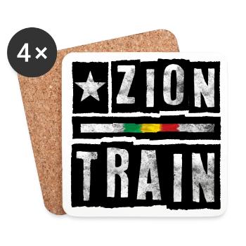 Zion Train Lettering - Coasters (set of 4) - white - Front