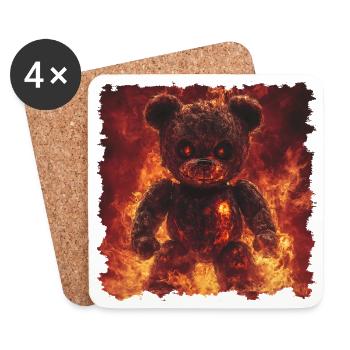 Ours de flamme, mais je ne suis pas un jouet câlin - Dessous de verre (lot de 4) - blanc - Devant