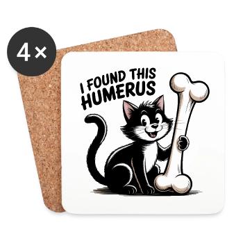 Ich fand das Humeröse - Cat Lover Design - Untersetzer (4er-Set) - Weiß - Vorne