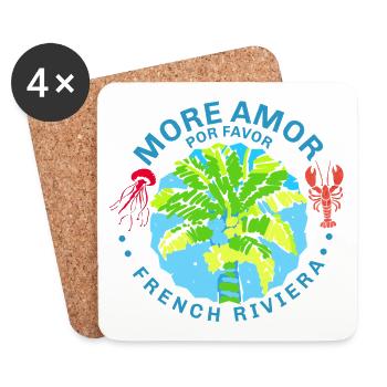 Palmiers Azur Côte d'Azur - Coasters (set of 4) - white - Front