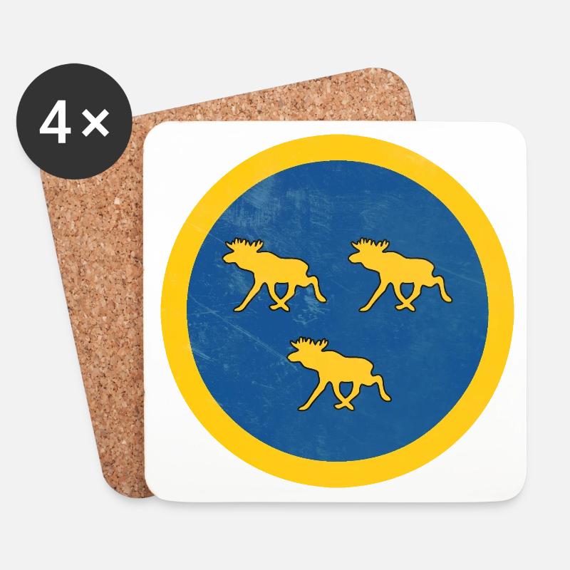 Swedish Moose Force - Coasters (set of 4) - white