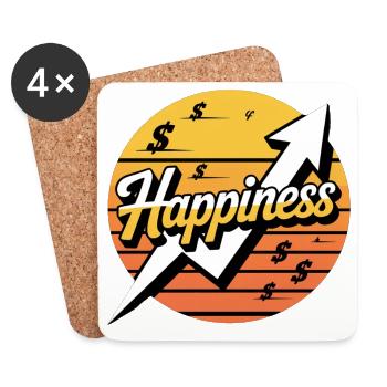 Happiness Upward Course Design - Coasters (set of 4) - white - Front