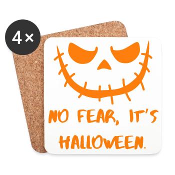 No Fear Halloween-Grinsen - Untersetzer (4er-Set) - Weiß - Vorne