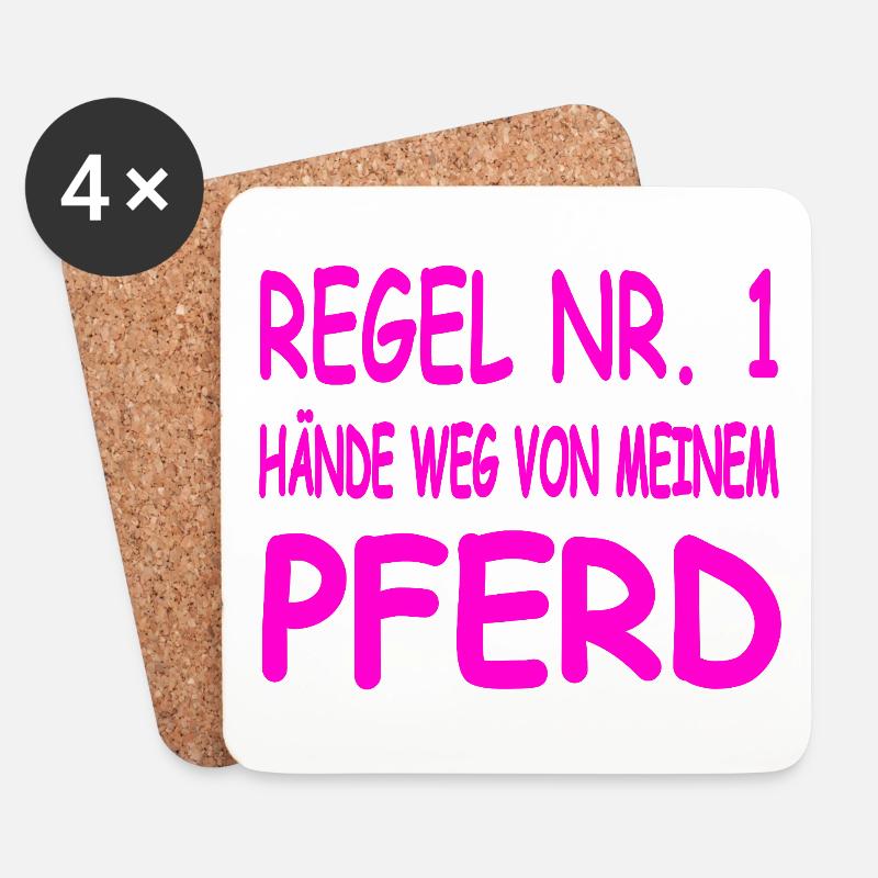 Pferde - Untersetzer (4er-Set) - Weiß