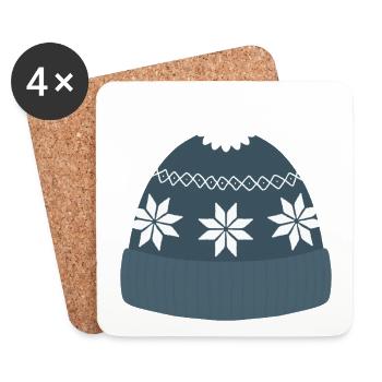 Nordic Snowflake Beanie - Coasters (set of 4) - white - Front