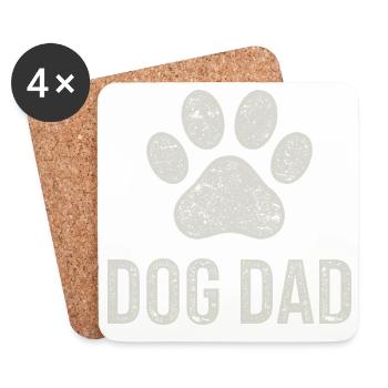 Pfote Hund Papa Fußabdruck - Untersetzer (4er-Set) - Weiß - Vorne
