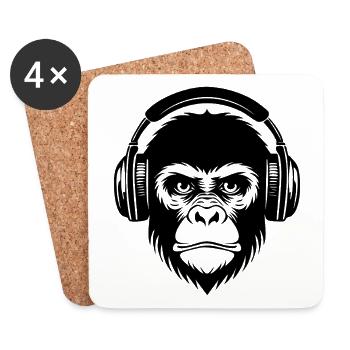 Streetstyle Monkey Head Graffiti Beat Edition Shirt - Coasters (set of 4) - white - Front