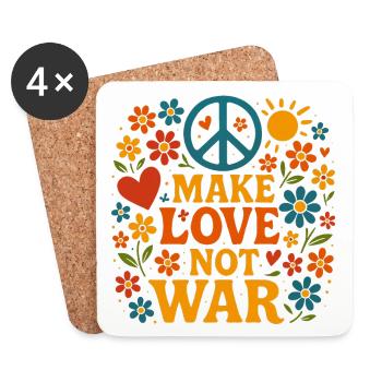 For peace - against war | Message of peace - Coasters (set of 4) - white - Front