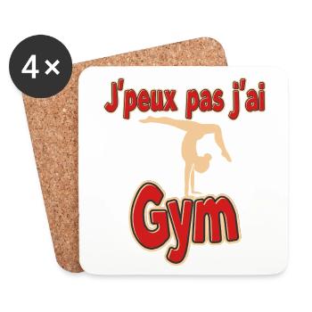 J'ai Gym Humour  - Dessous de verre (lot de 4) - blanc - Devant