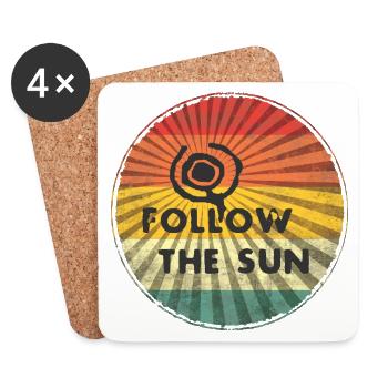 Follow the Sun Retro Sticker - Coasters (set of 4) - white - Front