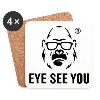 Gorilla with sunglasses Evil SeeV - Coasters (set of 4) - white - Front