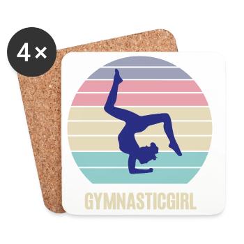 Gymnast Gymnastics Handstand Gymnastics Acrobatics - Coasters (set of 4) - white - Front