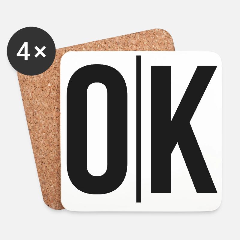 OK Split Monochrome Logo - Untersetzer (4er-Set) - Weiß