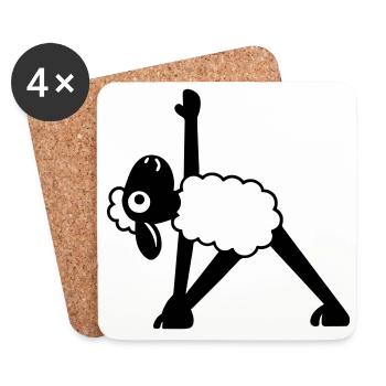 Yoga Mouton - Dessous de verre (lot de 4) - blanc - Devant