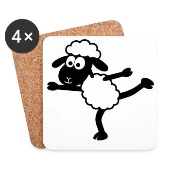 Yoga Sheep - Coasters (set of 4) - white - Front