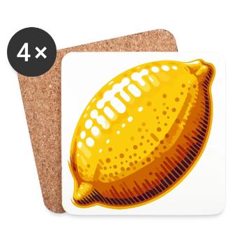 Minimalist Golden Lemon - Coasters (set of 4) - white - Front