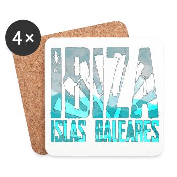 Balearic Islands Landscape Logo Ibiza - Coasters (set of 4) - white - Front