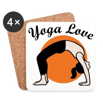 Yoga Amour - Dessous de verre (lot de 4) - blanc - Devant