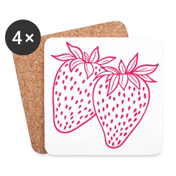 Strawberry neon - Coasters (set of 4) - white - Front