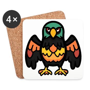 Aigle Halloween Bande Dessinée Drôle - Dessous de verre (lot de 4) - blanc - Devant