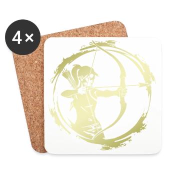 Archery Silhouette - Coasters (set of 4) - white - Front
