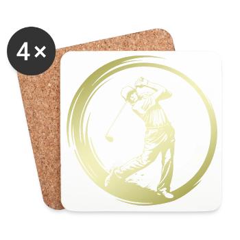 Golfer Silhouette - Coasters (set of 4) - white - Front