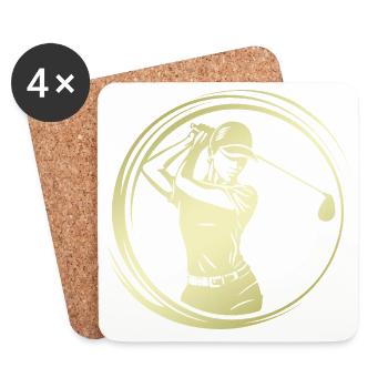 Golfer Silhouette - Coasters (set of 4) - white - Front
