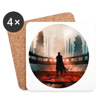 Red Wasteland Guardian - Coasters (set of 4) - white - Front