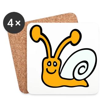 Snail Shell Cute Cute Happy Cool - Coasters (set of 4) - white - Front