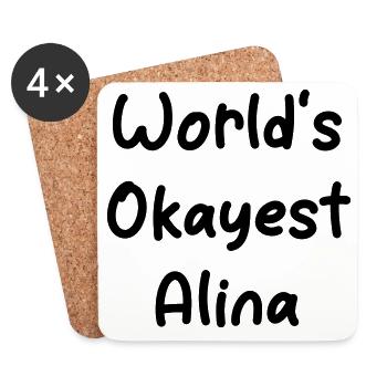 World-s_Okayest_Alina - Untersetzer (4er-Set) - Weiß - Vorne