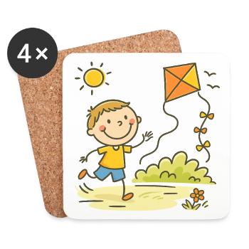 Sunny Day Kite Joy Kid - Untersetzer (4er-Set) - Weiß - Vorne