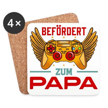 Future papa PROMU À PAPA Drôle - Dessous de verre (lot de 4) - blanc - Devant