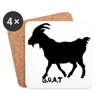 G.O.A.T. black - Coasters (set of 4) - white - Front