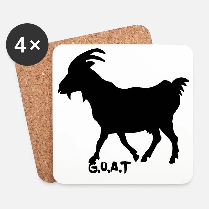 G.O.A.T. schwarz - Untersetzer (4er-Set) - Weiß