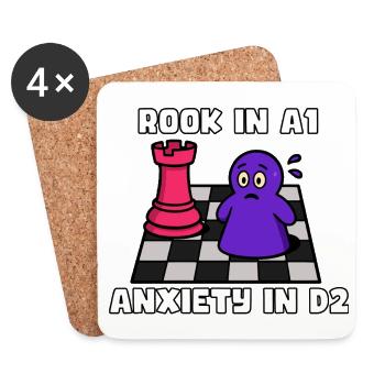 Tour en A1, Anxiété en D2 - Dessous de verre (lot de 4) - blanc - Devant