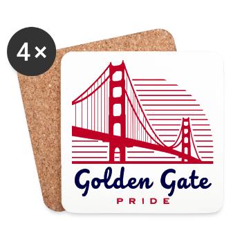 Pont du Golden Gate de San Francisco - Dessous de verre (lot de 4) - blanc - Devant