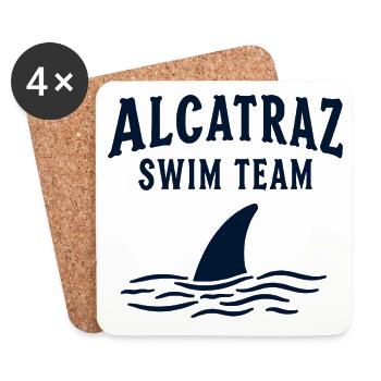Ironie de l’équipe de natation d’Alcatraz - Dessous de verre (lot de 4) - blanc - Devant