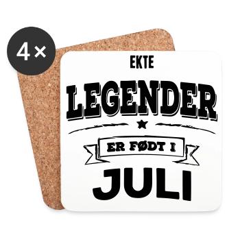 Wahre Legenden werden im Juli geboren - Untersetzer (4er-Set) - Weiß - Vorne