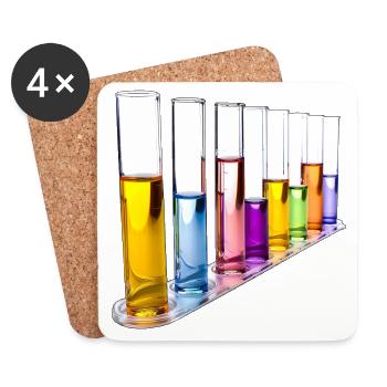 Modèle de tubes à essai arc-en-ciel - Dessous de verre (lot de 4) - blanc - Devant