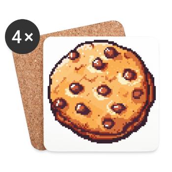 Pixelkeks Pixelcookie Retrokunst - Untersetzer (4er-Set) - Weiß - Vorne