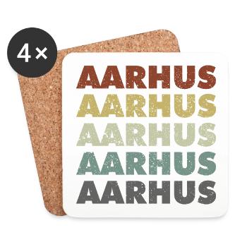 Aarhus - Denmark - Denmark - Scandinavia - Coasters (set of 4) - white - Front