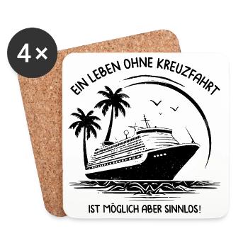 Une vie sans croisière est possible mais inutile - Dessous de verre (lot de 4) - blanc - Devant
