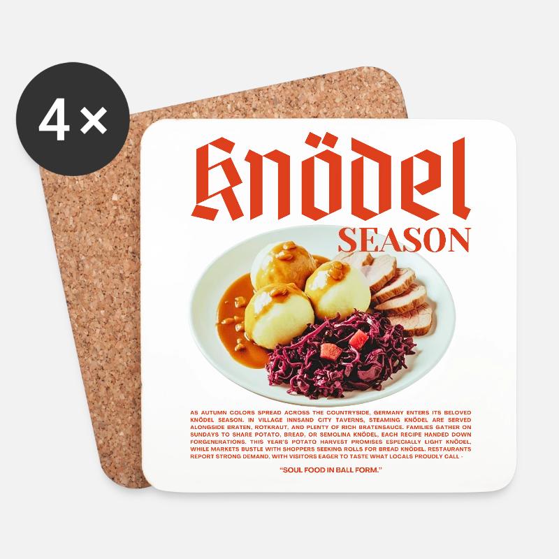 Knödel Season – Traditionelles deutsches Essen - Untersetzer (4er-Set) - Weiß