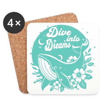 Dive into Ocean Dreams - Coasters (set of 4) - white - Front