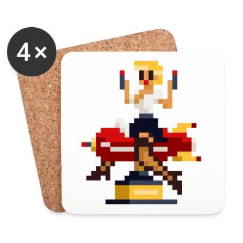 Pixel Pinup: Pew Pew - Coasters (set of 4) - white - Front