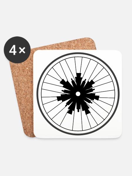 Snowflake wheel by Cean - Coasters (set of 4) - white