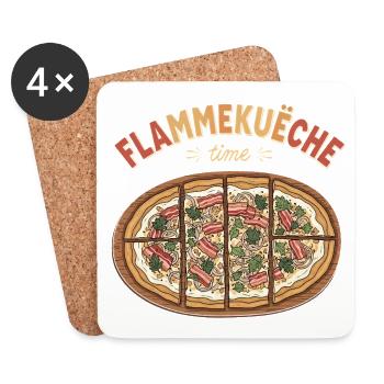 Flammkuchen – Lustiges Foodie Geschenk - Untersetzer (4er-Set) - Weiß - Vorne